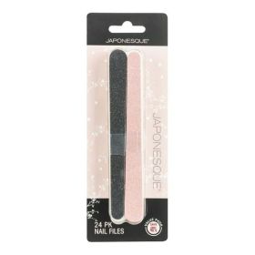 Japonesque Pink and Black Nail Files, 24 Count