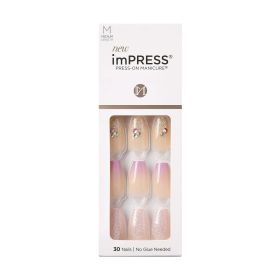 KISS imPRESS Medium Length Press-On Nails, May Flower, 30 Count