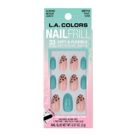 L.A. COLORS Frill Nail Tips, Roar-Some, 33 Pieces