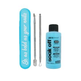 Onyx Professional Manicure, Gel Polish Removal Tool Kit, 4 Piece