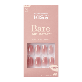 KISS Bare but Better Sculpted Nude Fake Nails, Nude Nude, 28 Count