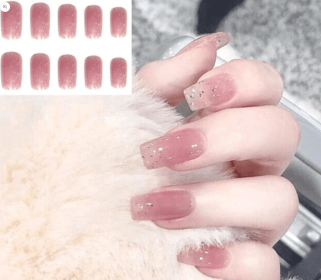 Get the Perfect Manicure with Our Stunning Collection of Women's Fake Nails (Type: Pink Sparkles)