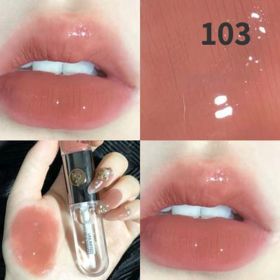 KIKO Make up Lip Oil Lip Glaze Non-Fading Lipsticks Makeup Gloss Milk Tea Mirror Transparent Lip Color Double Headed Lip Gloss (Color: 103)