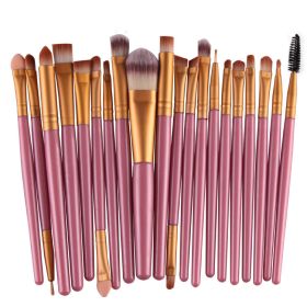 20Pcs Makeup Brushes Set Professional Plastic Handle Soft Synthetic Hair Powder Foundation Eyeshadow Make Up Brushes Cosmetics (Handle Color: PinkGold)