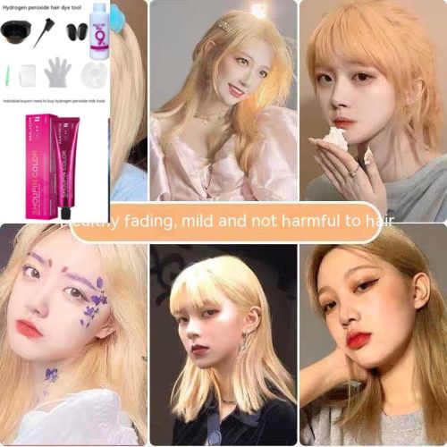 Ammonia-free Hair Color Paste Monochrome Paste Cover White Hair Multi-segment Color One-step Black Tea Gray Blue Black Hair Dye